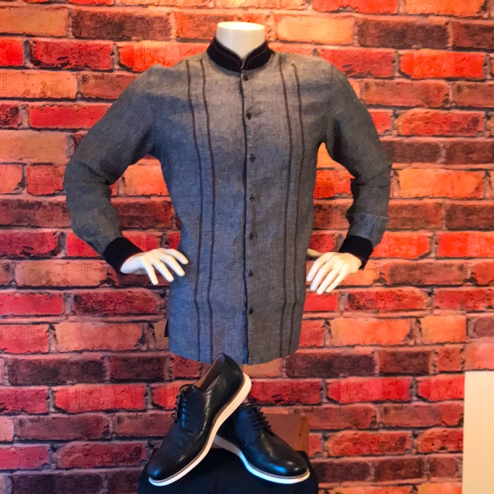 Mebaz Banded Collar Shirt